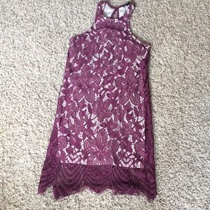 Express Maroon Lace Mini Dress XXS